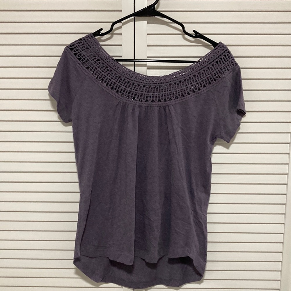 Purple Prana short sleeved shirt, size medium